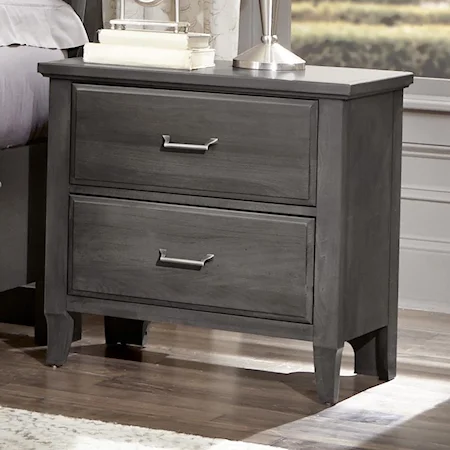 Night Stand - 2 Drawers w/ charging station